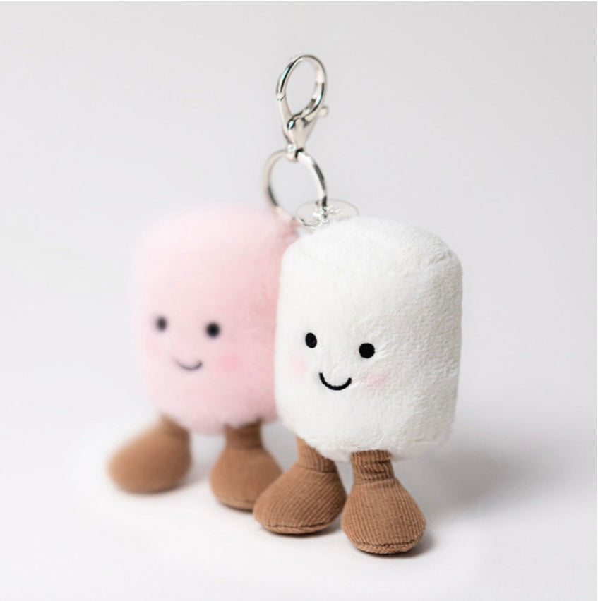 Jellycat Amuseables Pink and White Marshmallows Bag Charm