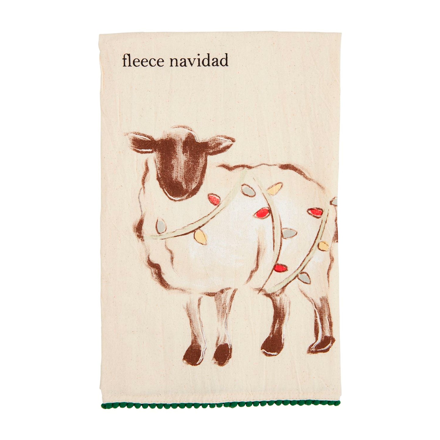 Mudpie Christmas Sheep Pom Towel