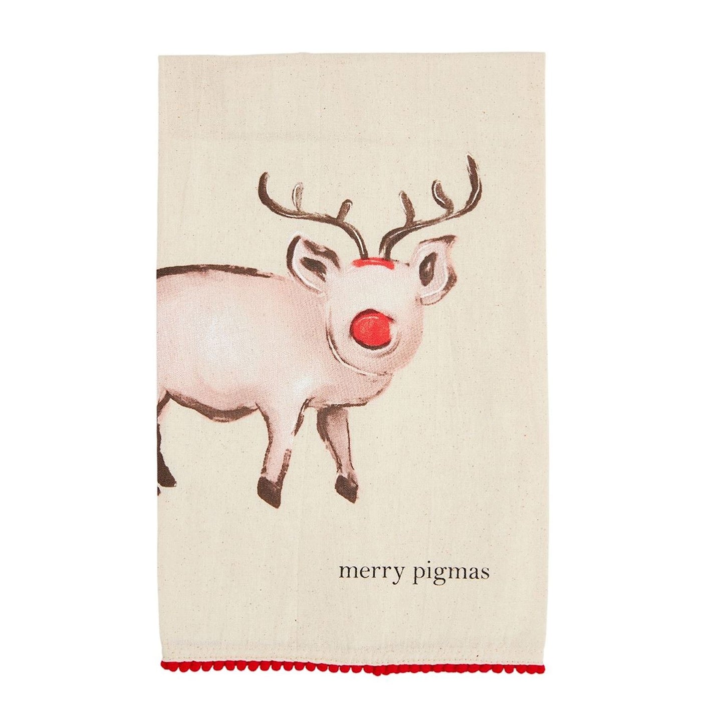 Mudpie Christmas Pig Pom Towel