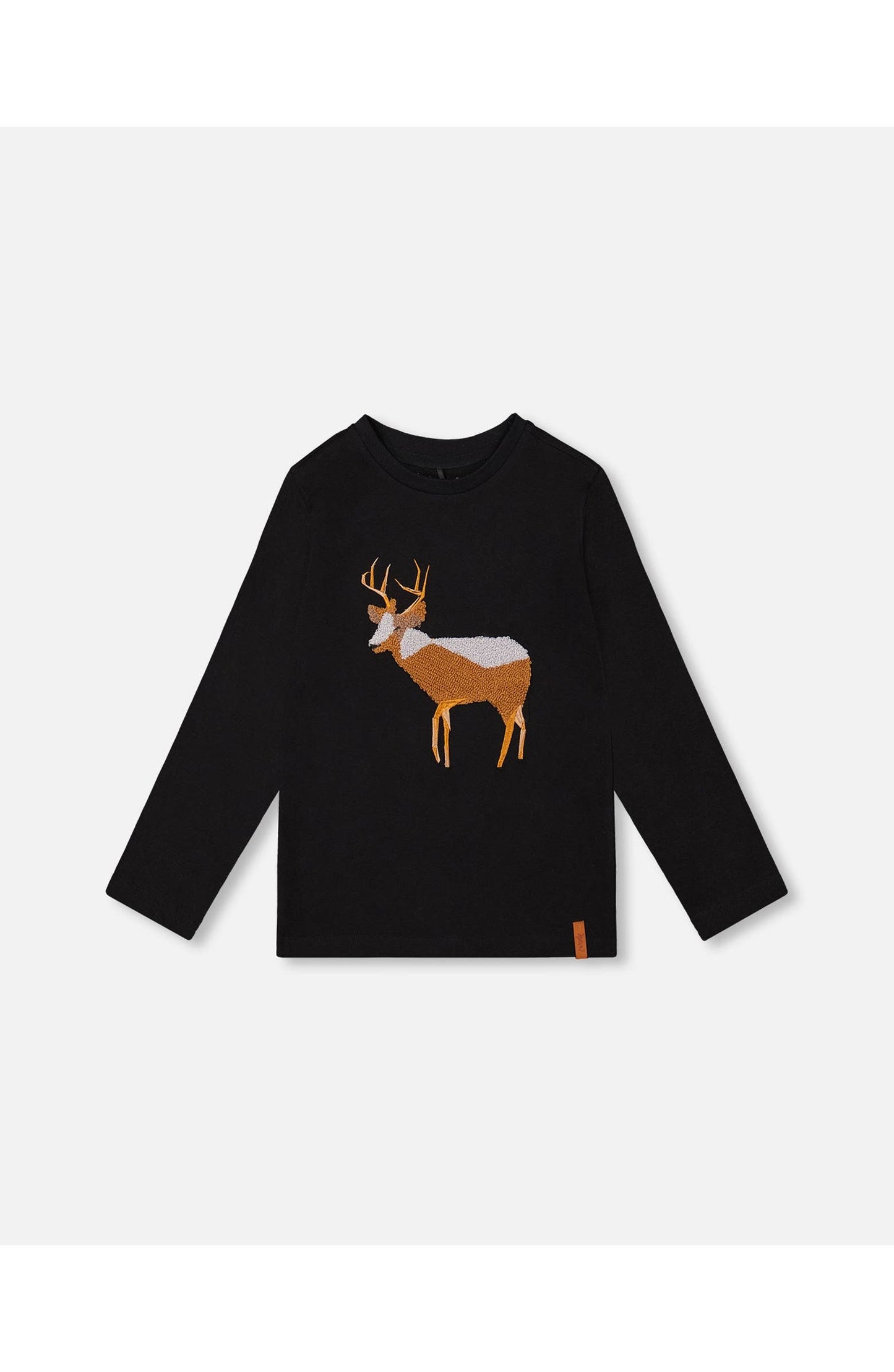 Deux Par Deux Organic Cotton T-Shirt with Boucle Deer Applique Size 6
