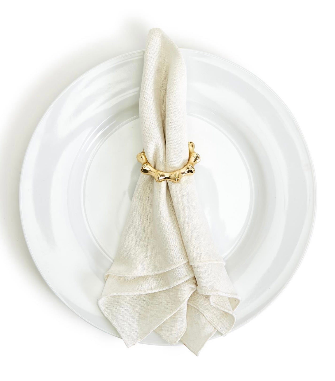 Golden Bamboo Napkin Rings Set of 4