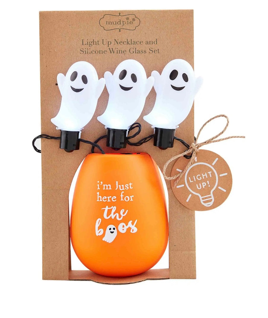 I’m Here for the Boos Wine Glass and Light Up Necklace SALE