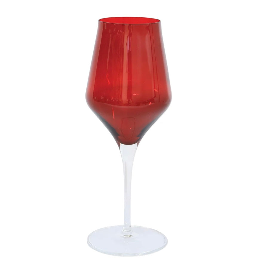 Vietri Contessa Red Water Glass