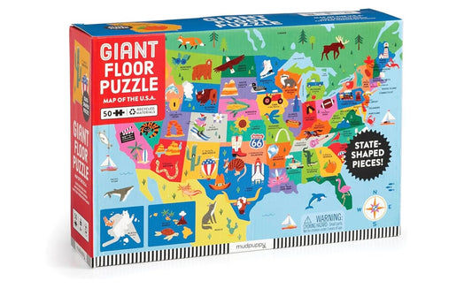 Map of the USA 50 Piece Floor Puzzle