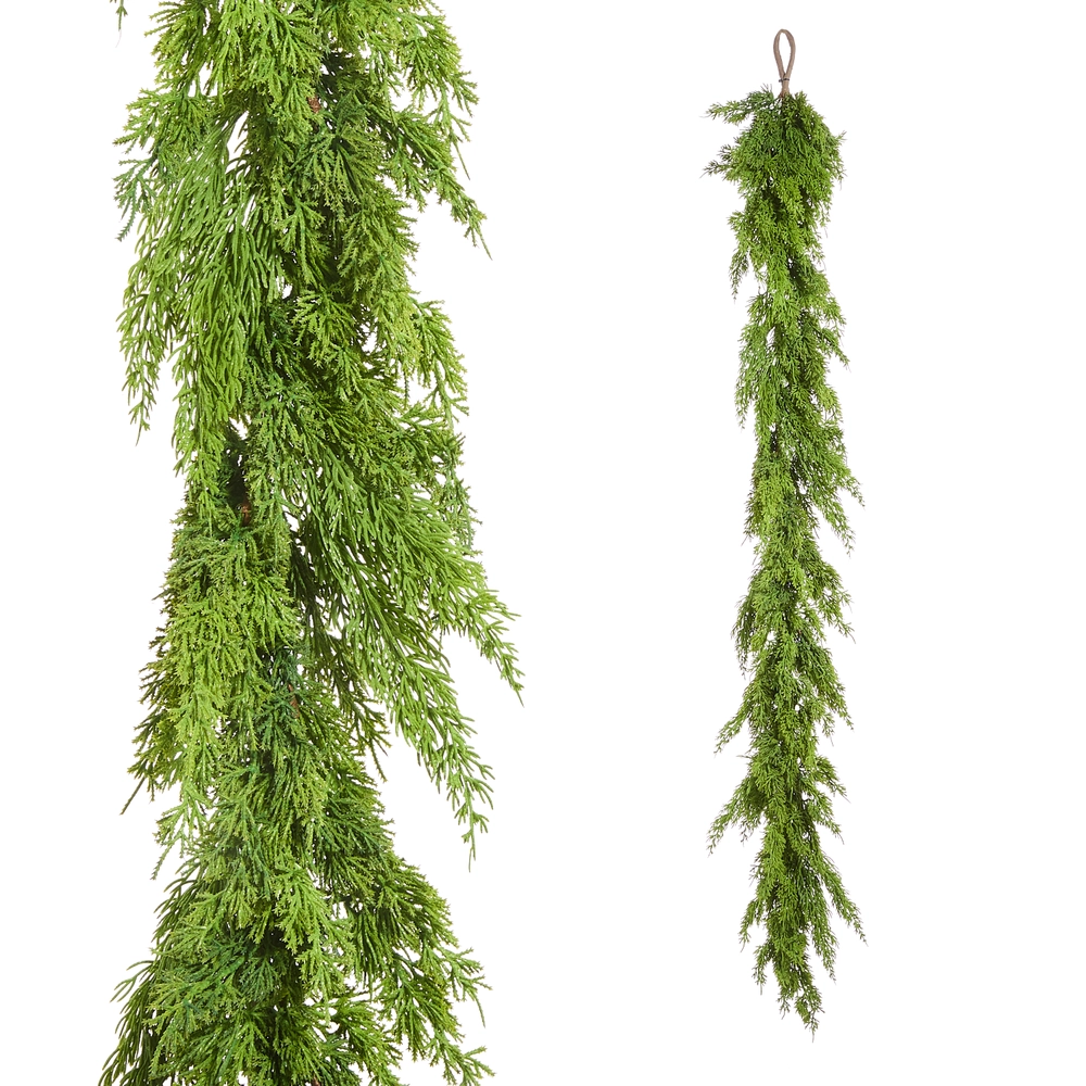 Fresh Green Cedar Garland 5 Ft