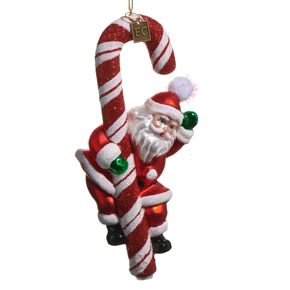 Candy Cane Santa Ornament