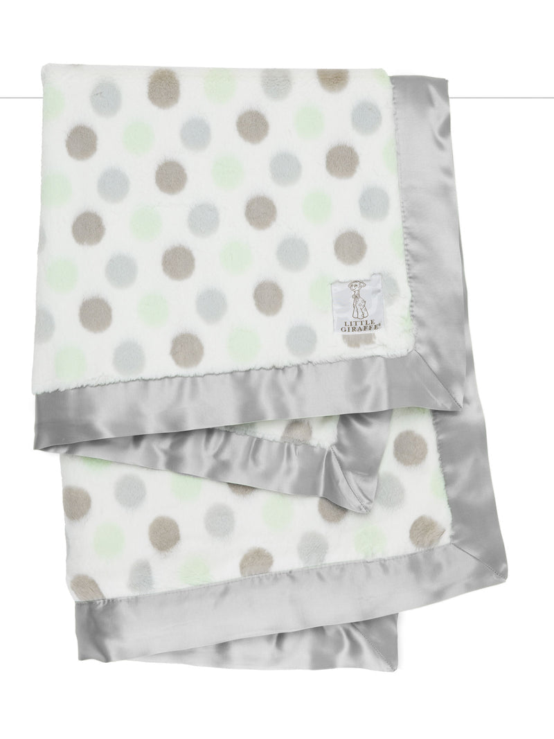 Little Giraffe Luxe Dot Blanky Celadon