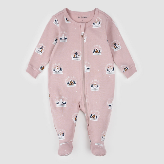Petit Lemur Snow Globe Footie  3-6m