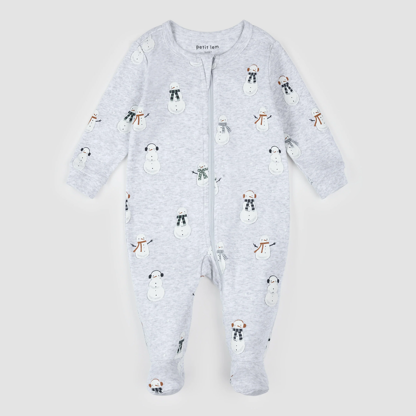 Petit Lemur Snowman Footie 0-3m