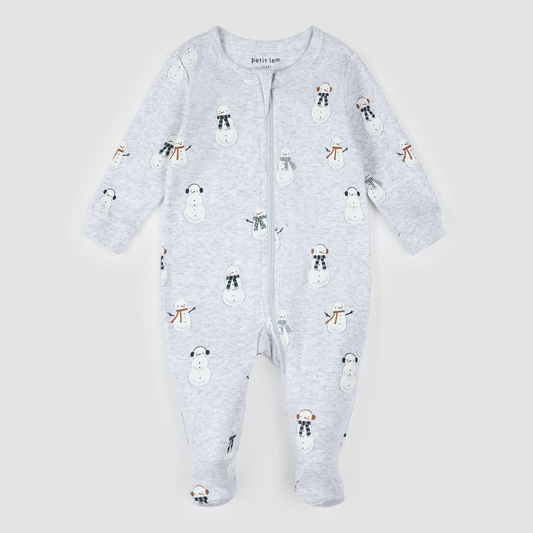 Petit Lemur Snowman Footie 0-3m