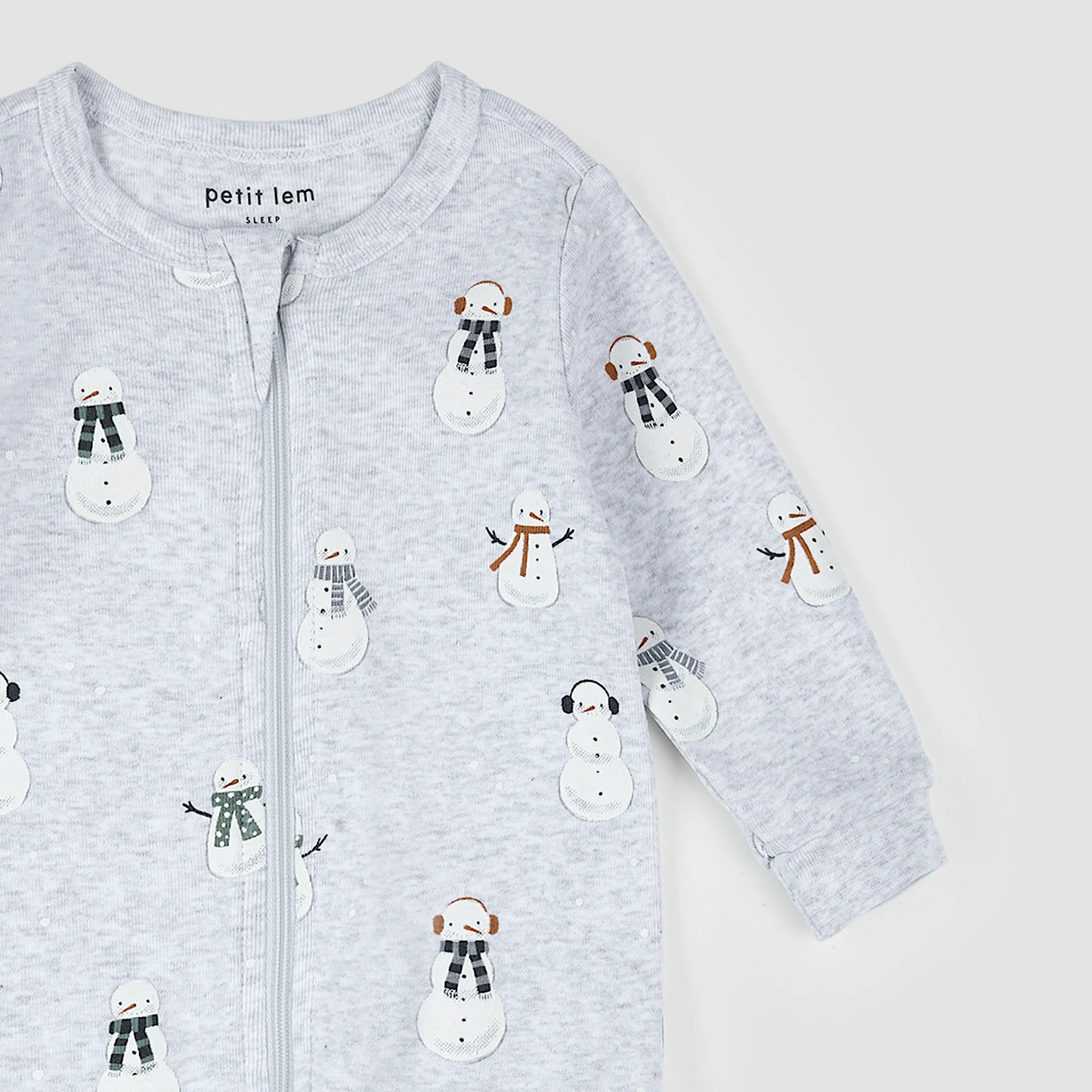 Petit Lemur Snowman Footie 0-3m