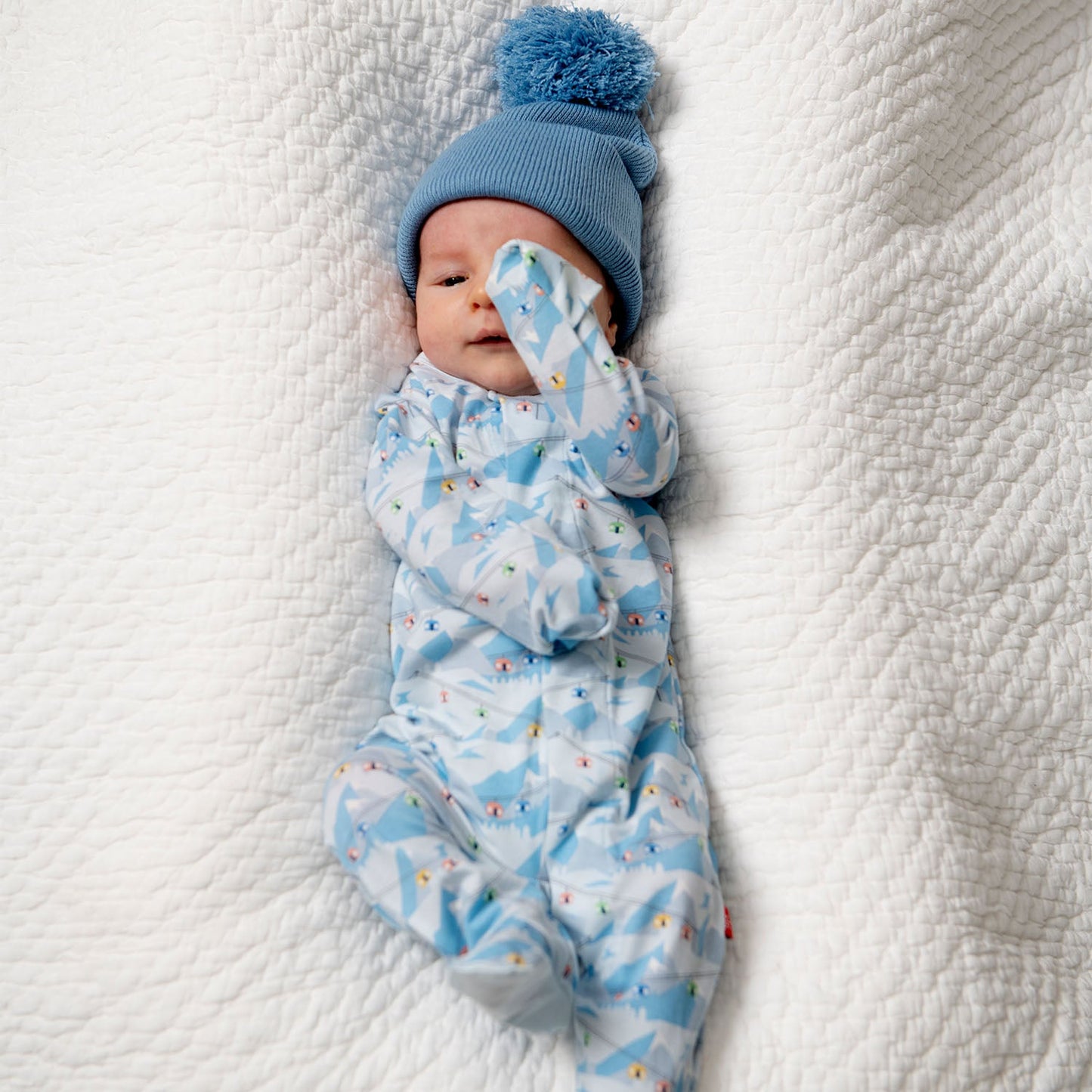 Magnetic Me Blue Apres Chic Modal Footie 6-9m