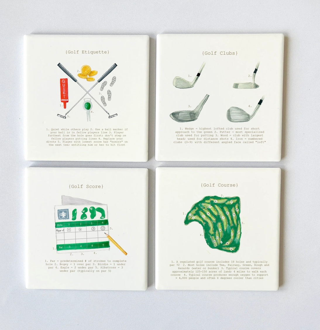 Golf Analysis Coaster Set