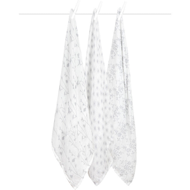 Little Giraffe Bamboo Muslin Blanket Silver 3/pack