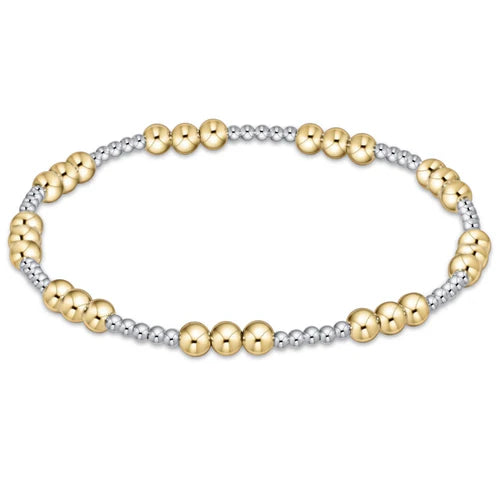 eNewton Classic Joy 4mm Bead Bracelet Mixed Metal