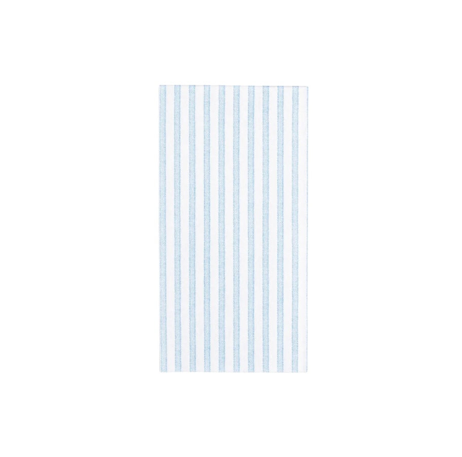 A Vietri papersoft light blue striped guest towel.