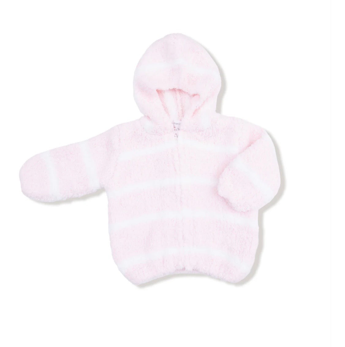 Angel Dear Chenille Hoodie Pink/Ivory Striped 12-18m