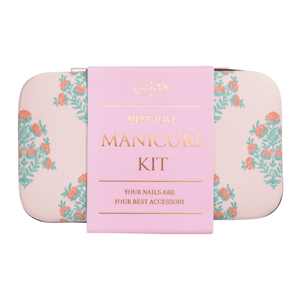 mudpie Manicure kit with pink floral design