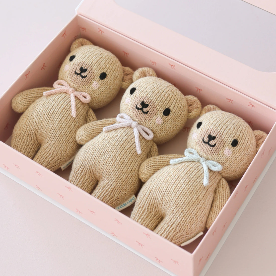 Cuddle + Kind Baby Honey Bear Blue Bow
