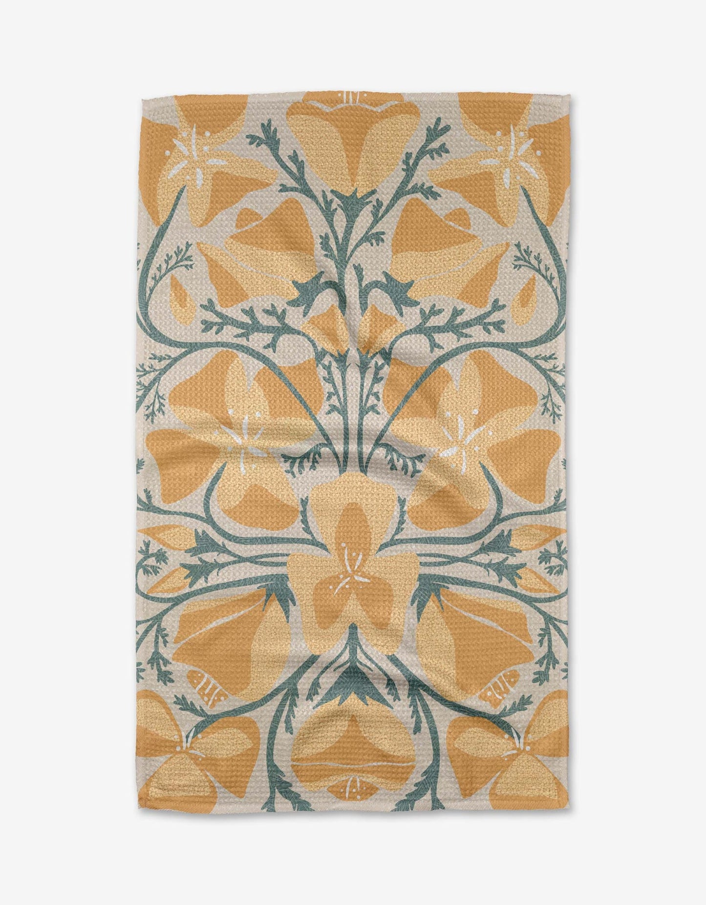 Geometry Golden Poppy Tea Towel