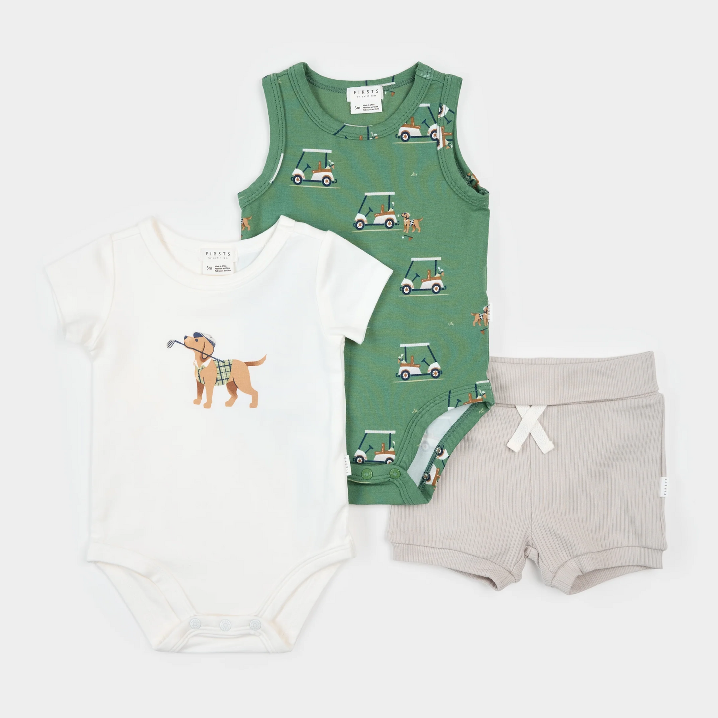 Petit Lemur Golf Tank Bodysuit & Shorts Set 12m