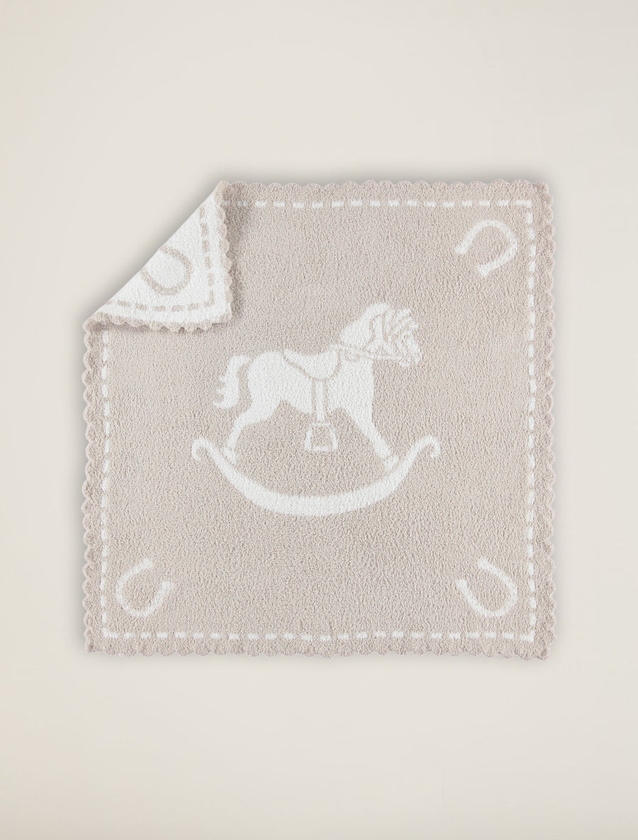 Barefoot Dreams Cozychic Scalloped Receiving Stone-White Blanket