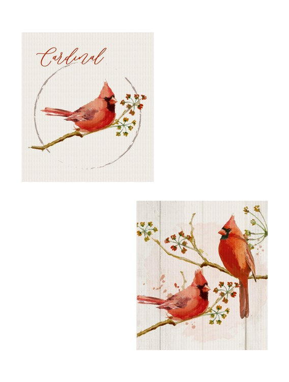 Swedish Reusable Dishcloth Cardinal Set of 2