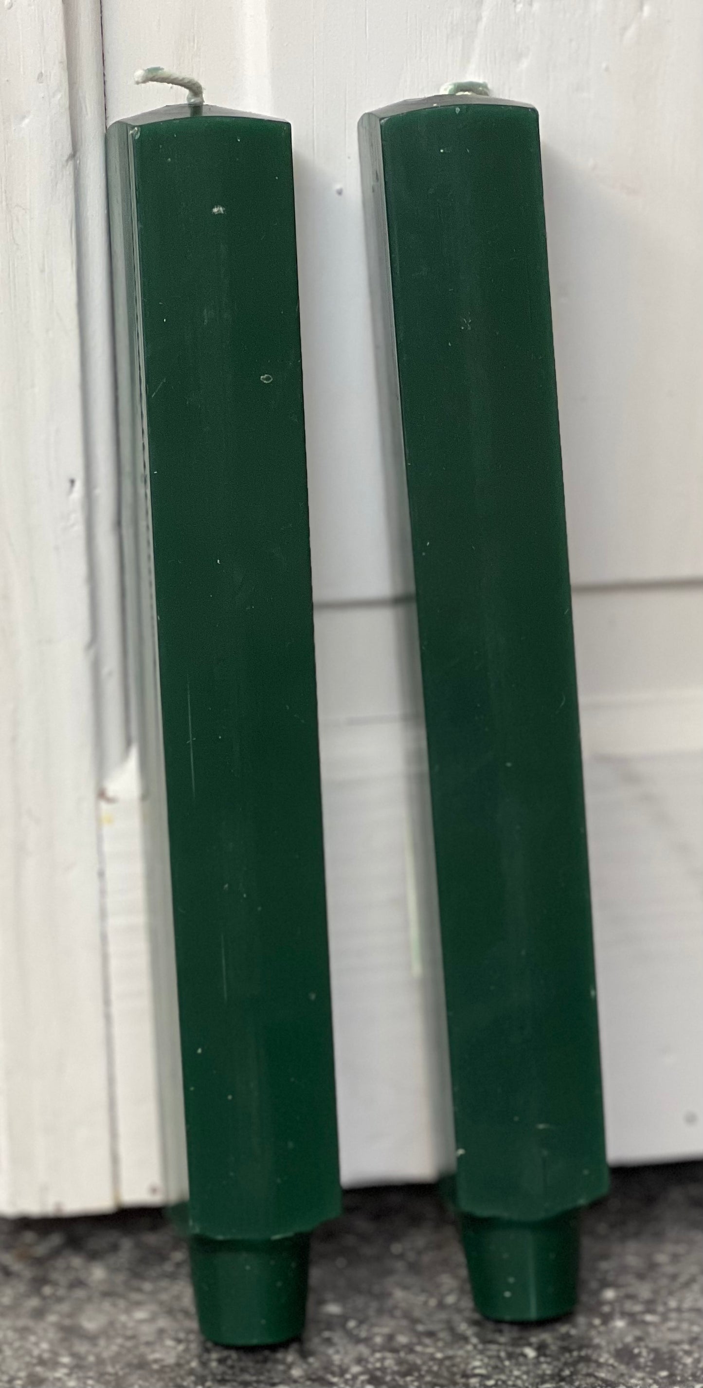 Dadant 8" Square Beeswax Taper Candle Forest Green