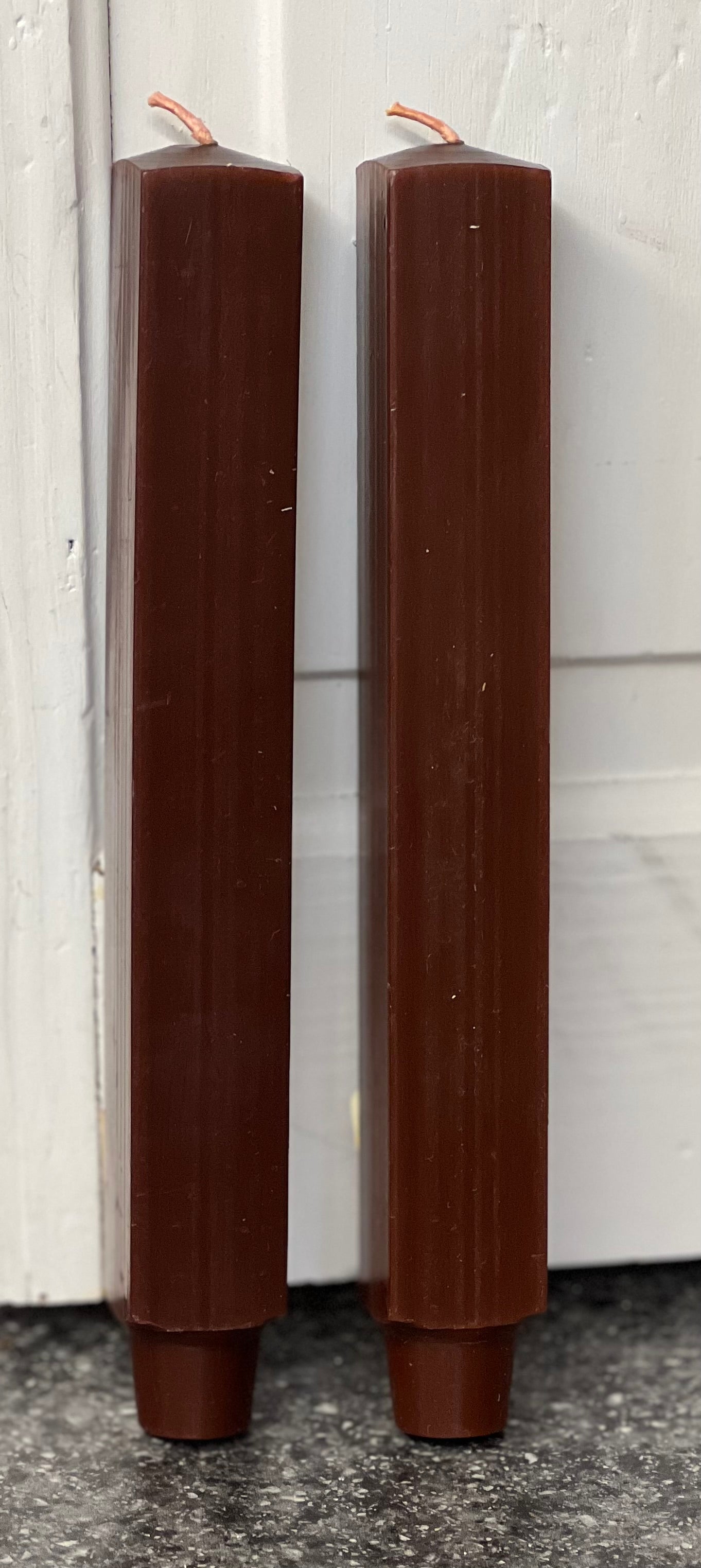 Dadant 8" Square Beeswax Taper Candle Spice Brown #53