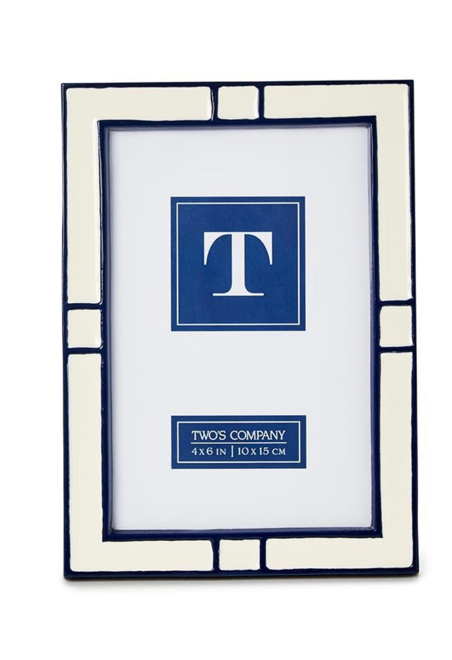 Navy and Cream Photo Frame 4x6