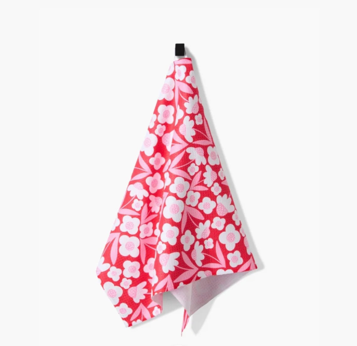 Geometry Pink Blooms Tea Towel