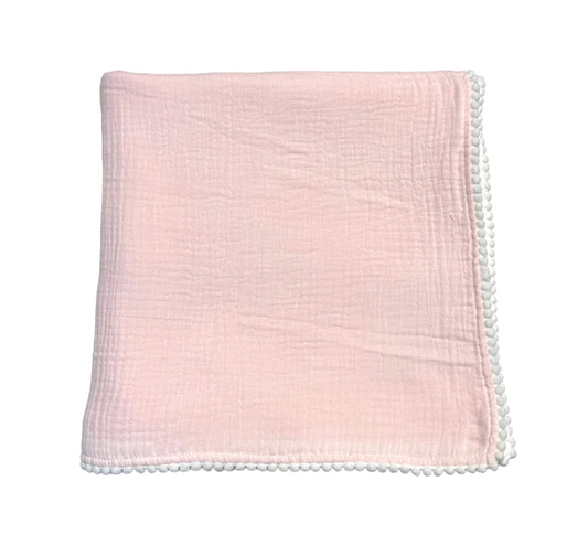 A Soft Idea Swaddle Pink/White Pompom