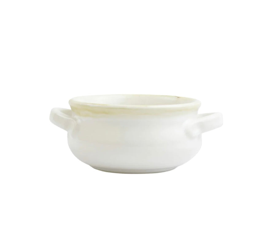 Vietri Italian Bakers Small Handled Round Baker White