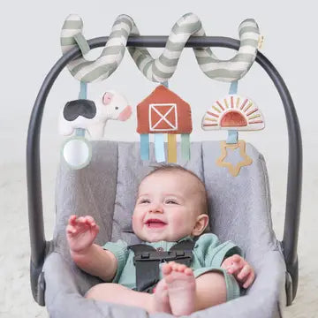Itzy Ritzy Bitsy Spiral Car Seat Activity Toy - Farm