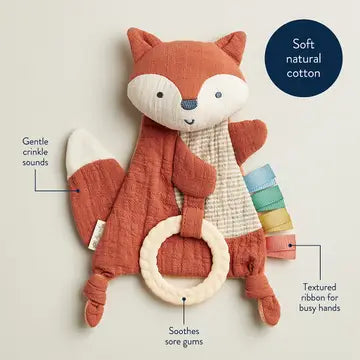 Itzy Ritzy Fox Bitzy Crinkle Sensory Toy Teether