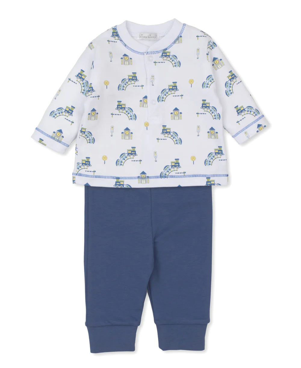 Kissy Kissy Train Depot Pant Suit 12-18 Months