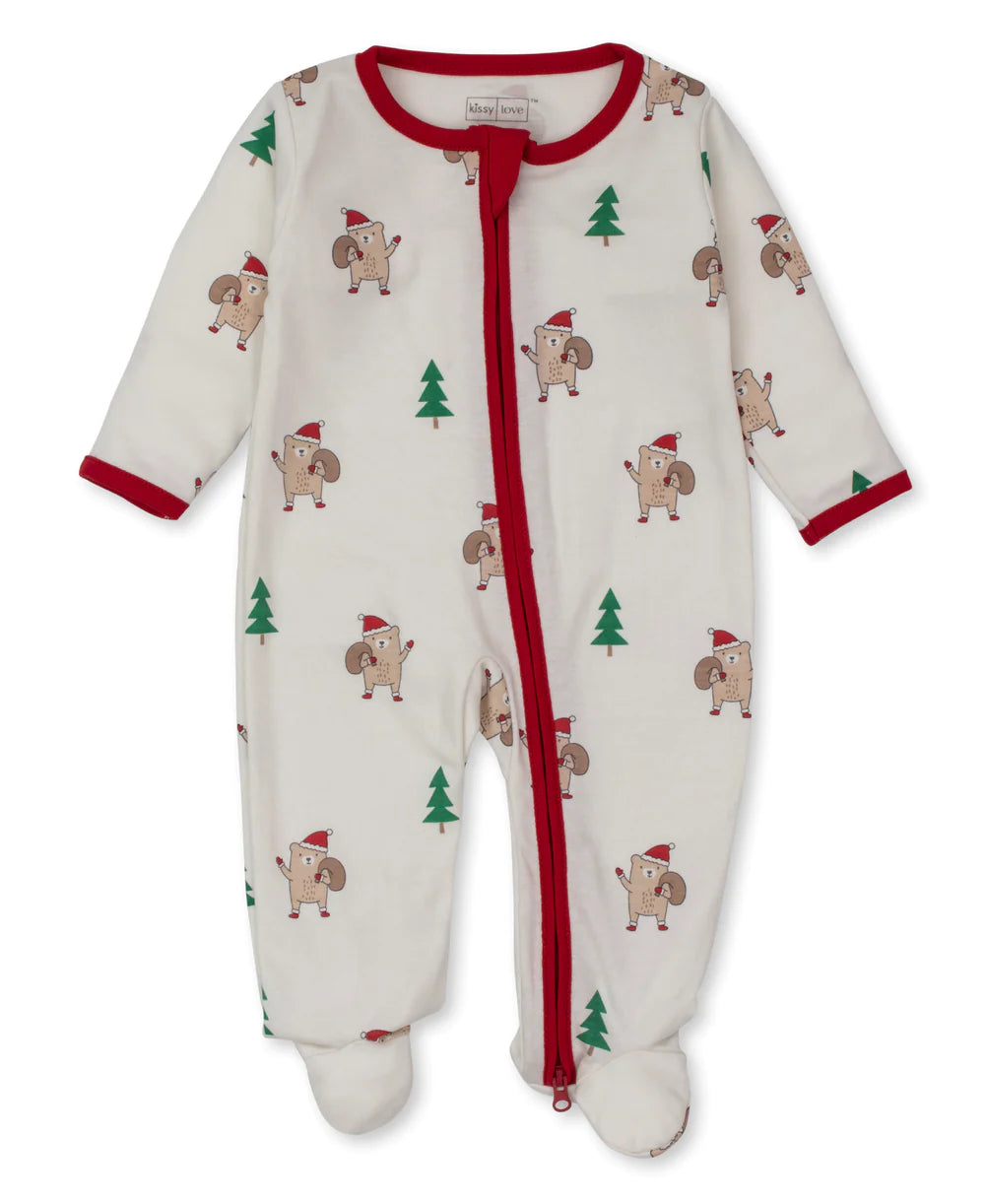 Tis the Season Kissy Kissy Santa Bear Footie 0-3 Months