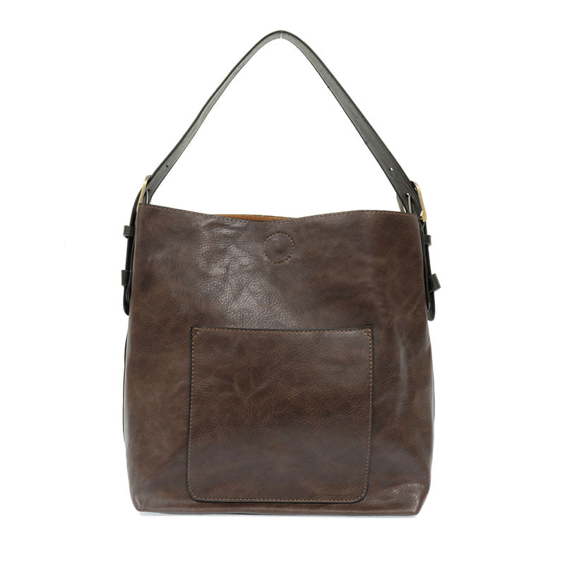Joy Susan Classic Hobo Handbag Dark Oak