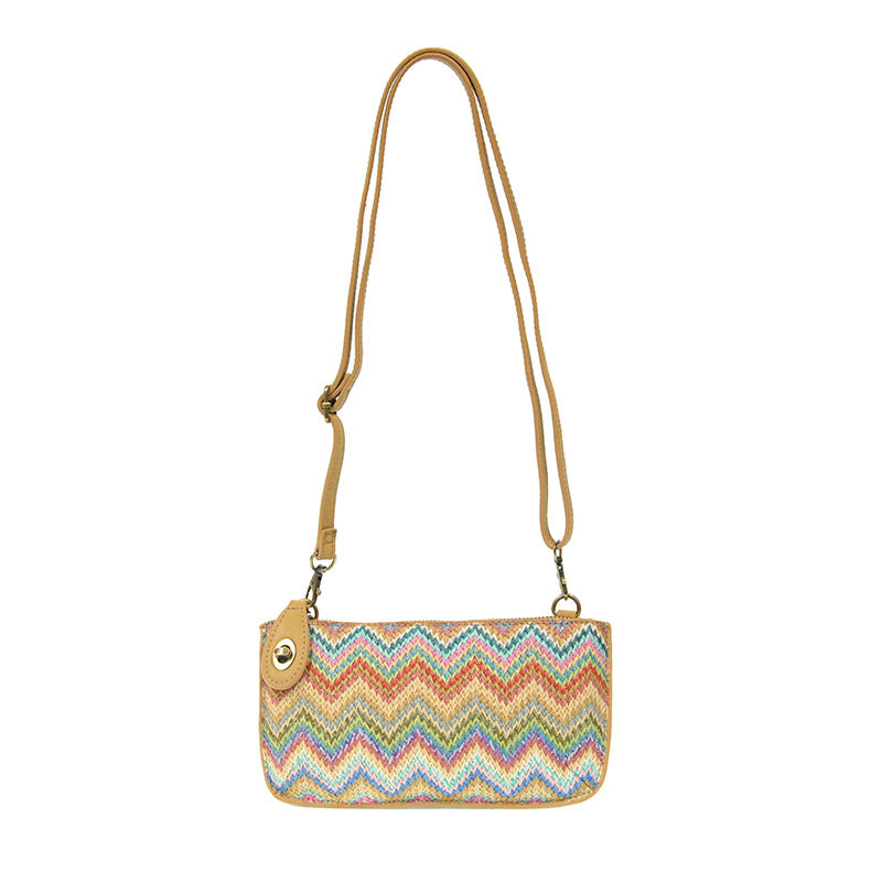 Joy Susan Straw Mini Crossbody Wristlet Clutch Pastel