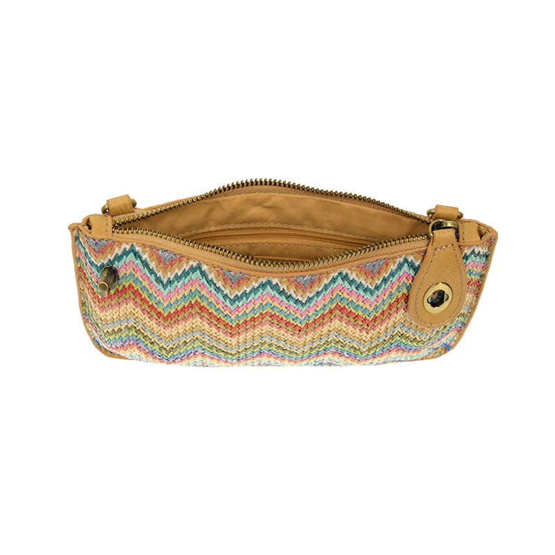 Joy Susan Straw Mini Crossbody Wristlet Clutch Pastel