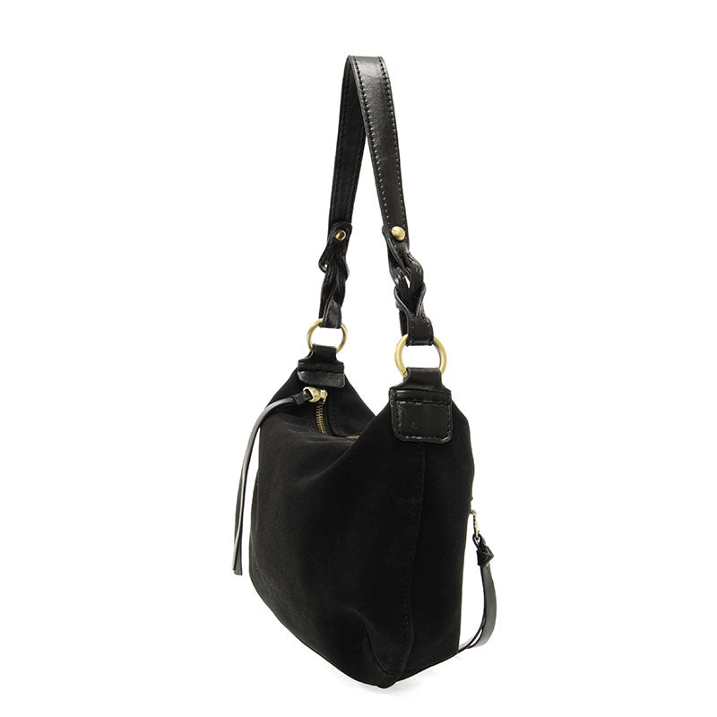 Joy Susan Effie Faux Suede Hobo Black