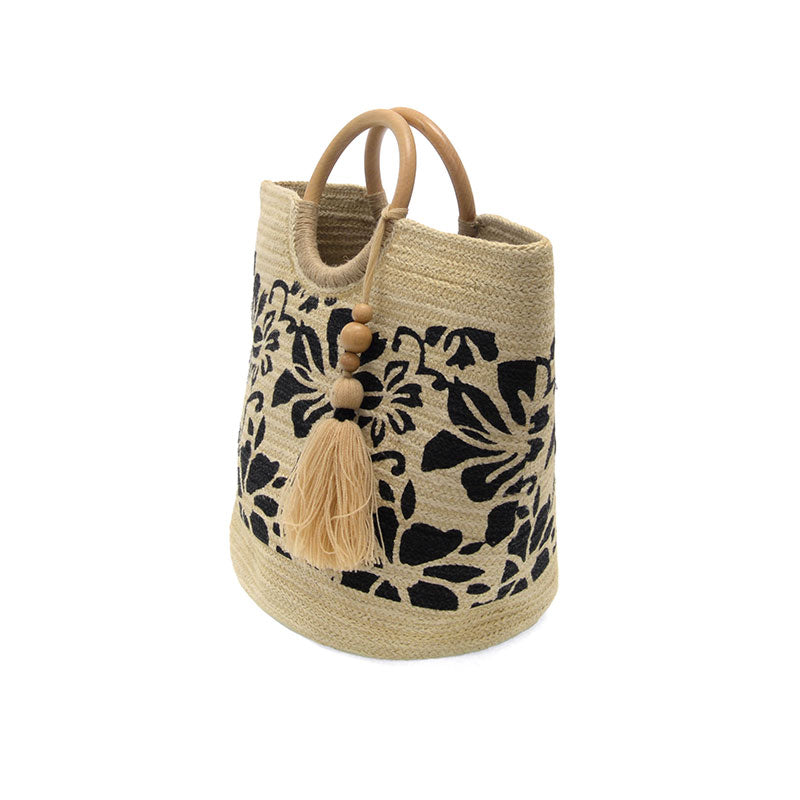 Joy Susan Tropical Floral Lydia Jute Tote