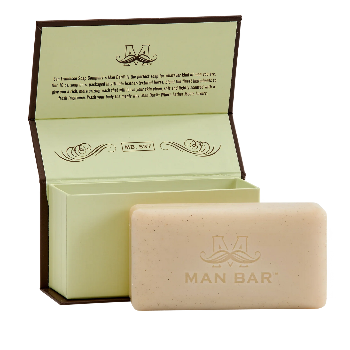Man Bar soap with packaging on a white background