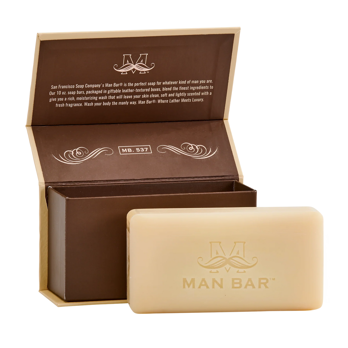Man Bar soap with packaging on a white background