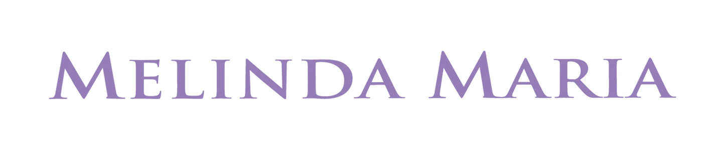 Purple 'Melinda Maria' logo on a white background