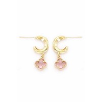 Meghan Browne Nalda Pink Clover Dangle Earrings