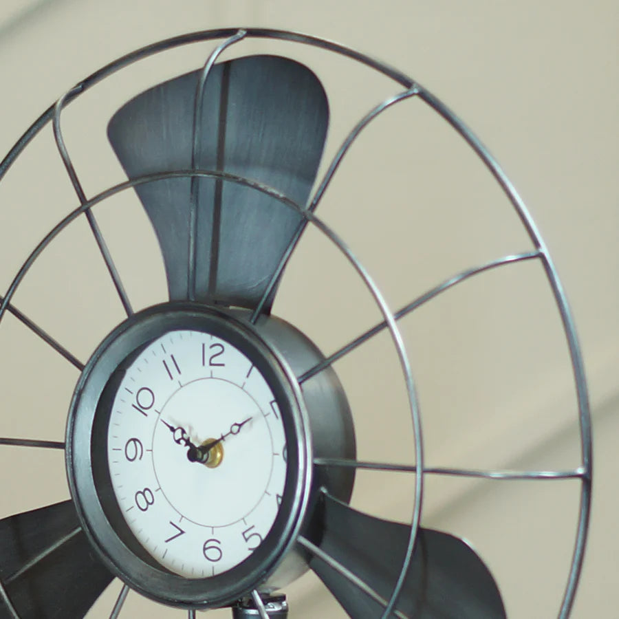 Metal Fan Table Clock