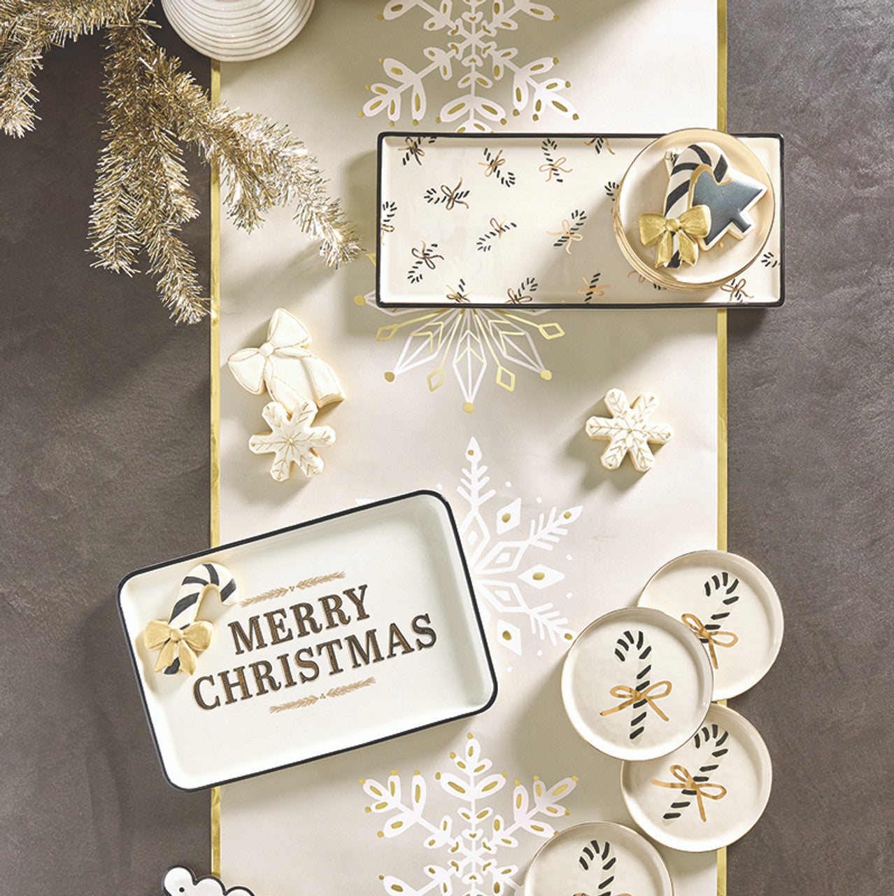 Candy Canes Ceramic Tray