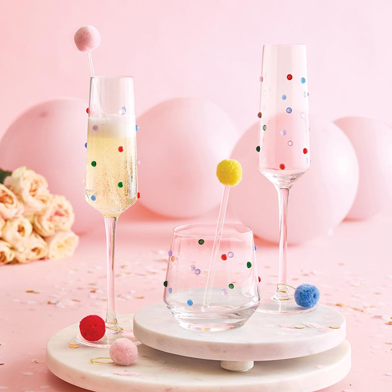 Confetti Beaded Champagne Flute