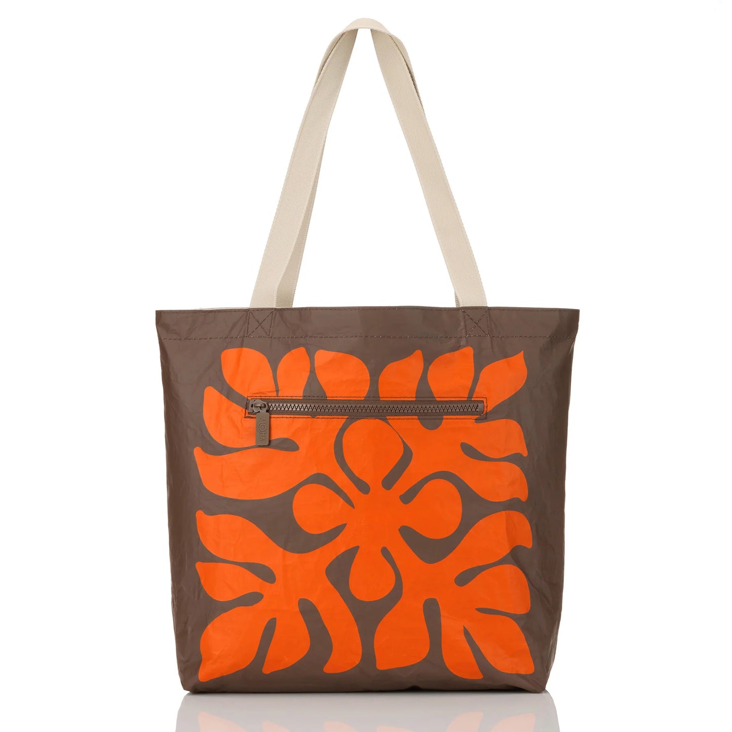 Aloha Collection Applique Reversible Tote Zest on Sandstone